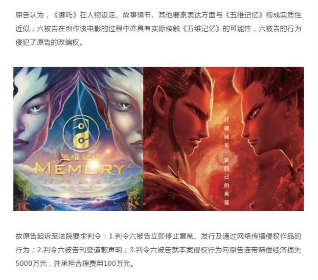 哪吒被起訴侵權(quán)案開(kāi)庭--深弘